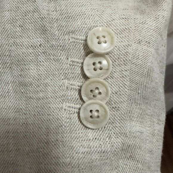 (BR) Men's Sport Coat Blazer  Linen Blend Blazer 38C Beige (S ) FITS Lady(L) - Picture 11 of 16